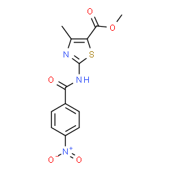 ChemSpider 2D Image | Methyl 4-methyl-2-[(4-nitrobenzoyl)amino]-1,3-thiazole-5-carboxylate | C13H11N3O5S
