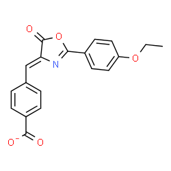 ChemSpider 2D Image | 4-{(Z)-[2-(4-Ethoxyphenyl)-5-oxo-1,3-oxazol-4(5H)-ylidene]methyl}benzoate | C19H14NO5