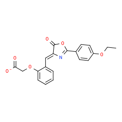 ChemSpider 2D Image | (2-{(Z)-[2-(4-Ethoxyphenyl)-5-oxo-1,3-oxazol-4(5H)-ylidene]methyl}phenoxy)acetate | C20H16NO6