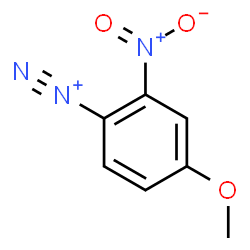 ChemSpider 2D Image | 4-Methoxy-2-nitrobenzenediazonium | C7H6N3O3