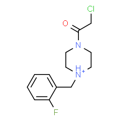 ChemSpider 2D Image | 4-(Chloroacetyl)-1-(2-fluorobenzyl)piperazin-1-ium | C13H17ClFN2O