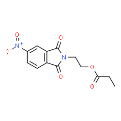 ChemSpider 2D Image | 2-(5-Nitro-1,3-dioxo-1,3-dihydro-2H-isoindol-2-yl)ethyl propionate | C13H12N2O6