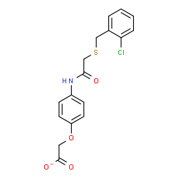 ChemSpider 2D Image | [4-({[(2-Chlorobenzyl)sulfanyl]acetyl}amino)phenoxy]acetate | C17H15ClNO4S
