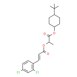ChemSpider 2D Image | 1-{[4-(2-Methyl-2-propanyl)cyclohexyl]oxy}-1-oxo-2-propanyl (2E)-3-(2,4-dichlorophenyl)acrylate | C22H28Cl2O4