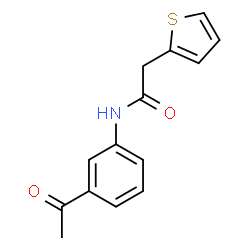 ChemSpider 2D Image | N-(3-Acetylphenyl)-2-(2-thienyl)acetamide | C14H13NO2S