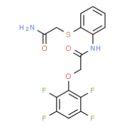 ChemSpider 2D Image | N-{2-[(2-Amino-2-oxoethyl)sulfanyl]phenyl}-2-(2,3,5,6-tetrafluorophenoxy)acetamide | C16H12F4N2O3S