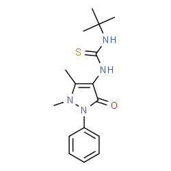 ChemSpider 2D Image | 1-tert-butyl-3-(1,5-dimethyl-3-oxo-2-phenyl-2,3-dihydro-1H-pyrazol-4-yl)thiourea | C16H22N4OS