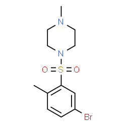 ChemSpider 2D Image | 1-[(5-Bromo-2-methylphenyl)sulfonyl]-4-methylpiperazine | C12H17BrN2O2S