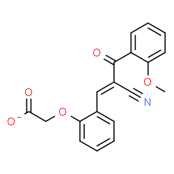 ChemSpider 2D Image | {2-[(1E)-2-Cyano-3-(2-methoxyphenyl)-3-oxo-1-propen-1-yl]phenoxy}acetate | C19H14NO5