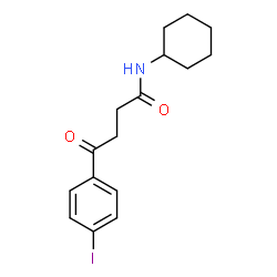 ChemSpider 2D Image | N-Cyclohexyl-4-(4-iodophenyl)-4-oxobutanamide | C16H20INO2