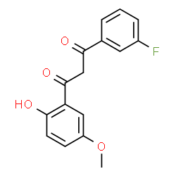 ChemSpider 2D Image | 1-(3-Fluorophenyl)-3-(2-hydroxy-5-methoxyphenyl)-1,3-propanedione | C16H13FO4