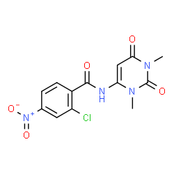 ChemSpider 2D Image | 2-chloro-N-(1,3-dimethyl-2,6-dioxopyrimidin-4-yl)-4-nitrobenzamide | C13H11ClN4O5