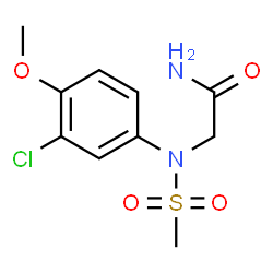 ChemSpider 2D Image | N~2~-(3-Chloro-4-methoxyphenyl)-N~2~-(methylsulfonyl)glycinamide | C10H13ClN2O4S