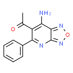 ChemSpider 2D Image | 1-(7-Amino-5-phenyl[1,2,5]oxadiazolo[3,4-b]pyridin-6-yl)ethanone | C13H10N4O2