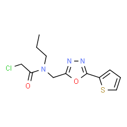 ChemSpider 2D Image | 2-chloro-N-propyl-N-[(5-thien-2-yl-1,3,4-oxadiazol-2-yl)methyl]acetamide | C12H14ClN3O2S