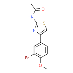 ChemSpider 2D Image | N-[4-(3-Bromo-4-methoxyphenyl)-1,3-thiazol-2-yl]acetamide | C12H11BrN2O2S