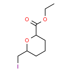 ChemSpider 2D Image | Ethyl 6-(iodomethyl)tetrahydro-2H-pyran-2-carboxylate | C9H15IO3