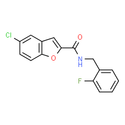 ChemSpider 2D Image | 5-Chloro-N-(2-fluorobenzyl)-1-benzofuran-2-carboxamide | C16H11ClFNO2