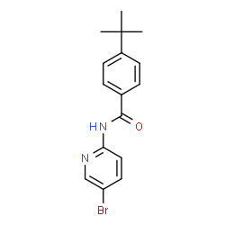 ChemSpider 2D Image | N-(5-Bromo-2-pyridinyl)-4-(1,1-dimethylethyl)benzamide | C16H17BrN2O