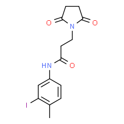 ChemSpider 2D Image | 3-(2,5-Dioxo-1-pyrrolidinyl)-N-(3-iodo-4-methylphenyl)propanamide | C14H15IN2O3