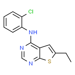 ChemSpider 2D Image | N-(2-Chlorophenyl)-6-ethylthieno[2,3-d]pyrimidin-4-amine | C14H12ClN3S