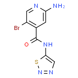 ChemSpider 2D Image | 2-Amino-5-bromo-N-(1,2,3-thiadiazol-5-yl)isonicotinamide | C8H6BrN5OS
