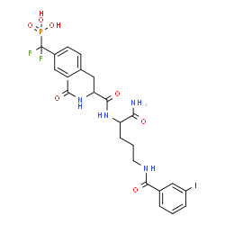 ChemSpider 2D Image | N-Acetyl-4-[difluoro(phosphono)methyl]phenylalanyl-N~5~-(3-iodobenzoyl)ornithinamide | C24H28F2IN4O7P