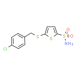 ChemSpider 2D Image | 5-[(4-Chlorobenzyl)sulfanyl]-2-thiophenesulfonamide | C11H10ClNO2S3