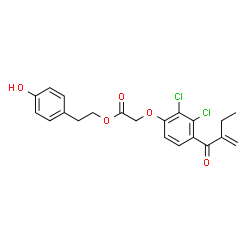 ChemSpider 2D Image | 2-(4-Hydroxyphenyl)ethyl [2,3-dichloro-4-(2-methylenebutanoyl)phenoxy]acetate | C21H20Cl2O5