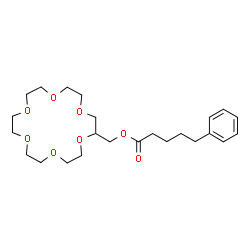ChemSpider 2D Image | 1,4,7,10,13,16-Hexaoxacyclooctadecan-2-ylmethyl 5-phenylpentanoate | C24H38O8