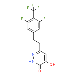 ChemSpider 2D Image | 6-{2-[3,5-Difluoro-4-(trifluoromethyl)phenyl]ethyl}-4-hydroxy-3(2H)-pyridazinone | C13H9F5N2O2
