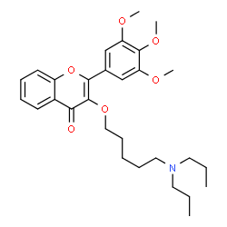 ChemSpider 2D Image | 3-{[5-(Dipropylamino)pentyl]oxy}-2-(3,4,5-trimethoxyphenyl)-4H-chromen-4-one | C29H39NO6