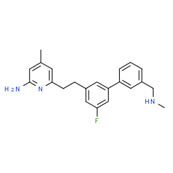 ChemSpider 2D Image | 6-(2-{5-Fluoro-3'-[(methylamino)methyl]-3-biphenylyl}ethyl)-4-methyl-2-pyridinamine | C22H24FN3