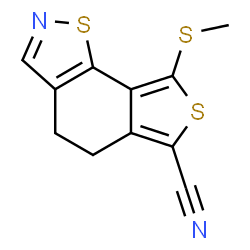 ChemSpider 2D Image | 8-(Methylsulfanyl)-4,5-dihydrothieno[3,4-g][1,2]benzothiazole-6-carbonitrile | C11H8N2S3