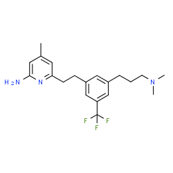ChemSpider 2D Image | 6-(2-{3-[3-(Dimethylamino)propyl]-5-(trifluoromethyl)phenyl}ethyl)-4-methyl-2-pyridinamine | C20H26F3N3