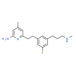 ChemSpider 2D Image | 6-(2-{3-Fluoro-5-[3-(methylamino)propyl]phenyl}ethyl)-4-methyl-2-pyridinamine | C18H24FN3