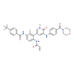 ChemSpider 2D Image | N-[4-(Acryloylamino)-2-methyl-3-(1-methyl-5-{[4-(4-morpholinylcarbonyl)phenyl]amino}-6-oxo-1,6-dihydro-3-pyridinyl)phenyl]-4-(2-methyl-2-propanyl)benzamide | C38H41N5O5