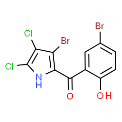 ChemSpider 2D Image | (3-Bromo-4,5-dichloro-1H-pyrrol-2-yl)(5-bromo-2-hydroxyphenyl)methanone | C11H5Br2Cl2NO2