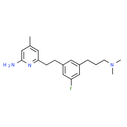 ChemSpider 2D Image | 6-(2-{3-[3-(Dimethylamino)propyl]-5-fluorophenyl}ethyl)-4-methyl-2-pyridinamine | C19H26FN3