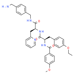 ChemSpider 2D Image | O-Ethyl-N-(4-methoxybenzoyl)-D-tyrosyl-N-[4-(aminomethyl)benzyl]-3-(2-pyridinyl)-L-alaninamide | C35H39N5O5