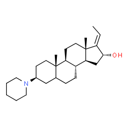 ChemSpider 2D Image | (3beta,16alpha,17E)-3-(1-Piperidinyl)pregn-17-en-16-ol | C26H43NO