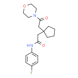 ChemSpider 2D Image | N-(4-Fluorophenyl)-2-{1-[2-(4-morpholinyl)-2-oxoethyl]cyclopentyl}acetamide | C19H25FN2O3