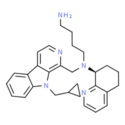 ChemSpider 2D Image | N-{[9-(Cyclopropylmethyl)-9H-beta-carbolin-1-yl]methyl}-N-[(8S)-5,6,7,8-tetrahydro-8-quinolinyl]-1,4-butanediamine | C29H35N5
