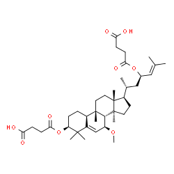 ChemSpider 2D Image | 4,4'-{[(1S,4S,7S,9beta,23R)-7-Methoxy-9,10,14-trimethyl-4,9-cyclo-9,10-secocholesta-5,24-diene-1,23-diyl]bis(oxy)}bis(4-oxobutanoic acid) | C39H60O9