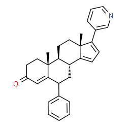 ChemSpider 2D Image | 6-Phenyl-17-(3-pyridinyl)androsta-4,14,16-trien-3-one | C30H31NO