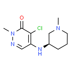 ChemSpider 2D Image | 4-Chloro-2-methyl-5-{[(3R)-1-methyl-3-piperidinyl]amino}-3(2H)-pyridazinone | C11H17ClN4O