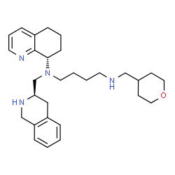 ChemSpider 2D Image | N-[(3R)-1,2,3,4-Tetrahydro-3-isoquinolinylmethyl]-N'-(tetrahydro-2H-pyran-4-ylmethyl)-N-[(8S)-5,6,7,8-tetrahydro-8-quinolinyl]-1,4-butanediamine | C29H42N4O