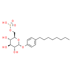 ChemSpider 2D Image | 4-Octylphenyl 6-O-sulfo-alpha-D-glucopyranoside | C20H32O9S
