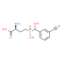 ChemSpider 2D Image | (2S)-2-Amino-4-{[(3-cyanophenyl)(hydroxy)methyl](hydroxy)phosphoryl}butanoic acid | C12H15N2O5P