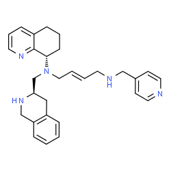 ChemSpider 2D Image | (2E)-N'-(4-Pyridinylmethyl)-N-[(3R)-1,2,3,4-tetrahydro-3-isoquinolinylmethyl]-N-[(8S)-5,6,7,8-tetrahydro-8-quinolinyl]-2-butene-1,4-diamine | C29H35N5